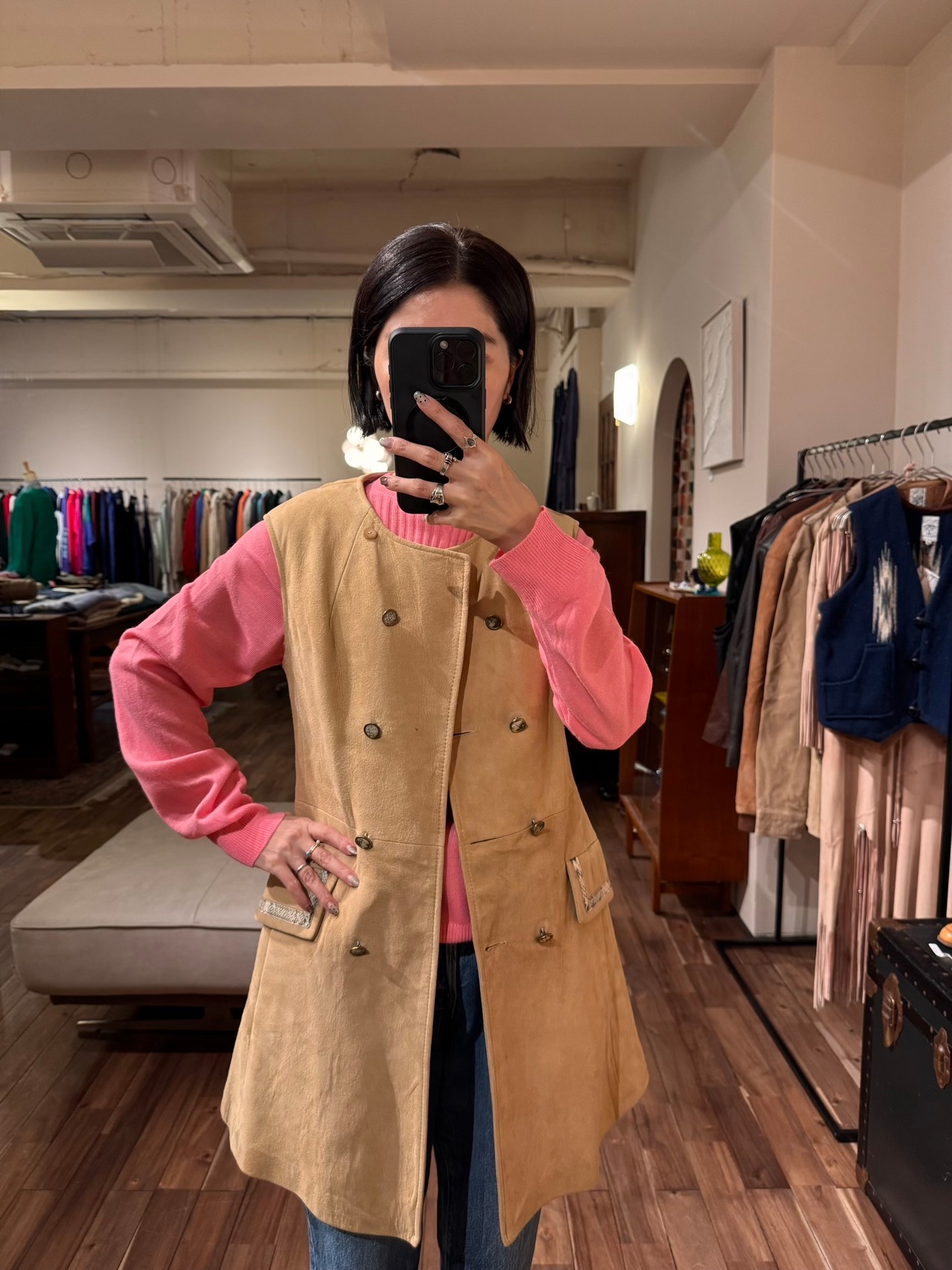 Vintage Pink Design Knit Sweater
