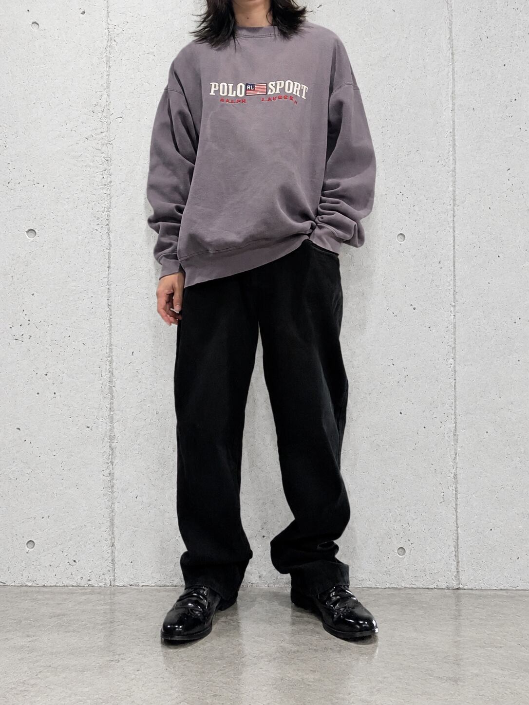 "POLO SPORT BY RALPH LAUREN" fade sweat / made in USA