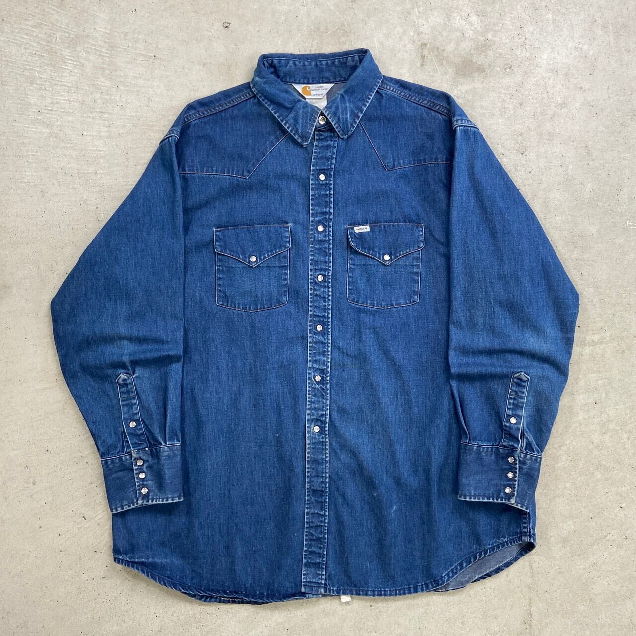 80年代 Carhartt カーハート ウエスタンシャツ デニムシャツ スター 