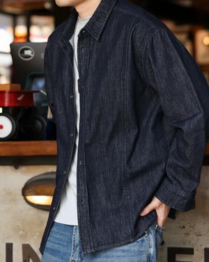 Retro Denim Long Sleeve Shirt  K0372