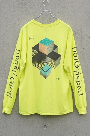 BAL（バル）：TSRC アートグラフィック ロングスリーブTシャツ（ネオンイエロー／Lサイズ）
