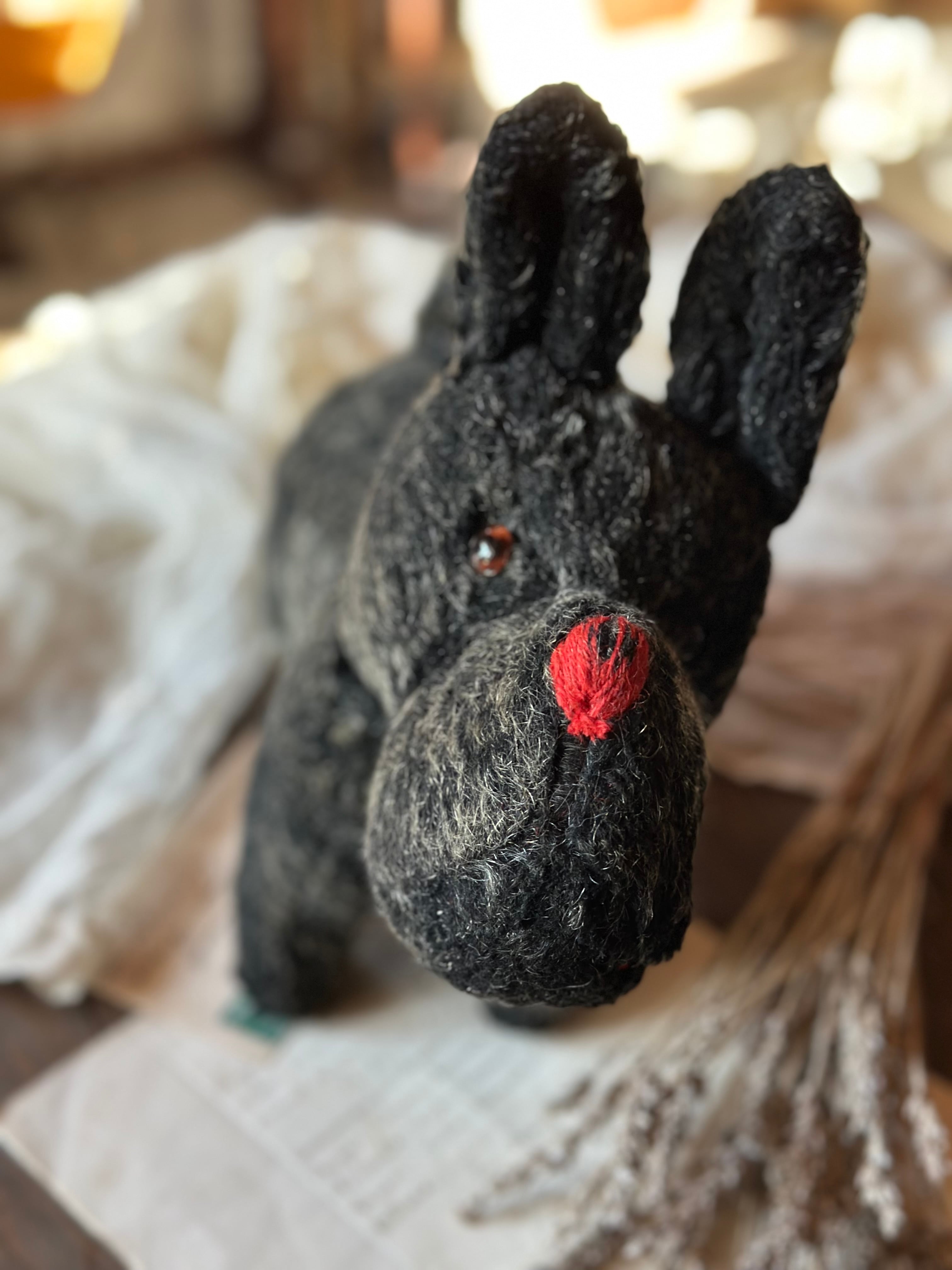 1940年代 黒い犬のぬいぐるみ テリア | Brocante de La Cocotte