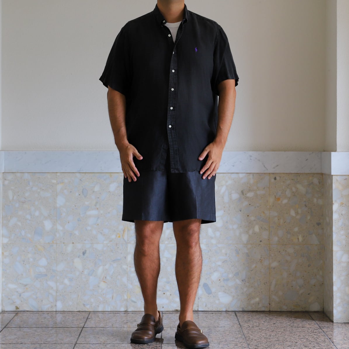 極美品】90s Ralph Lauren special linen shirt big size 