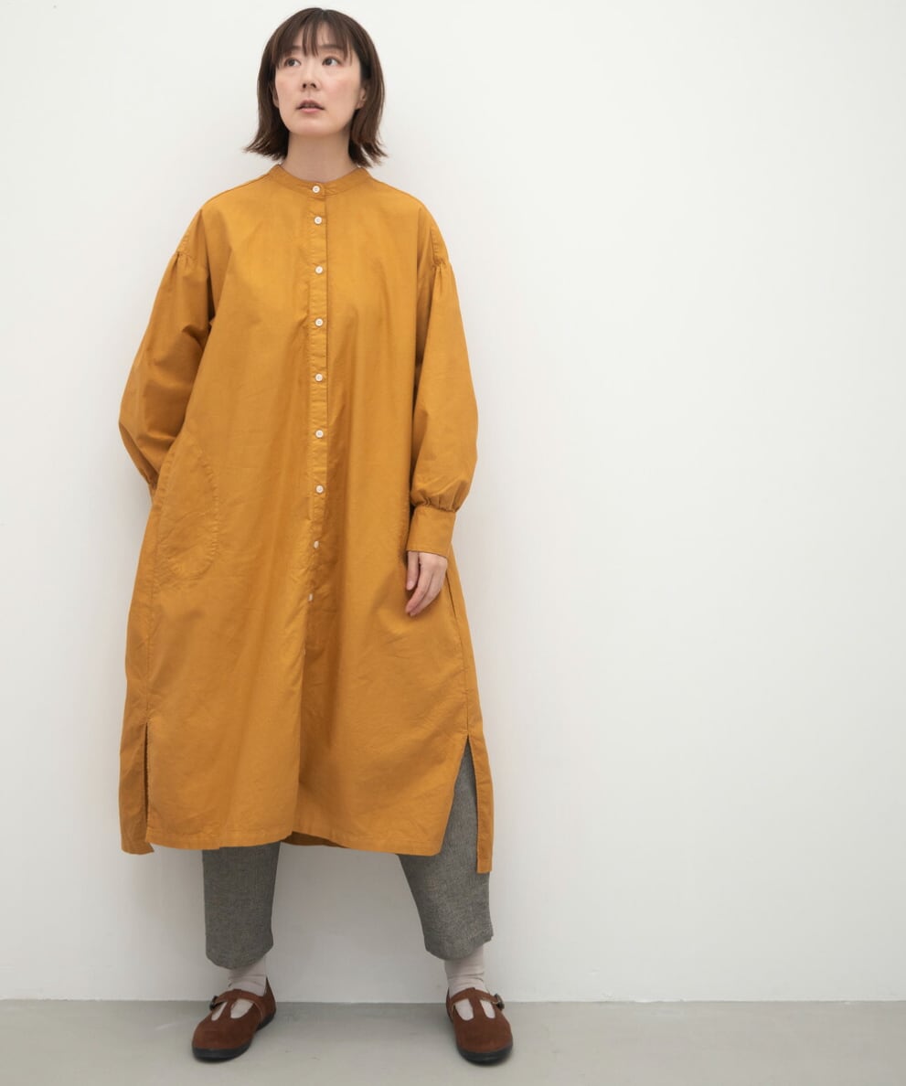 SUN VALLEY サンバレー / 製品染め オックス スタンドカラー シャツ