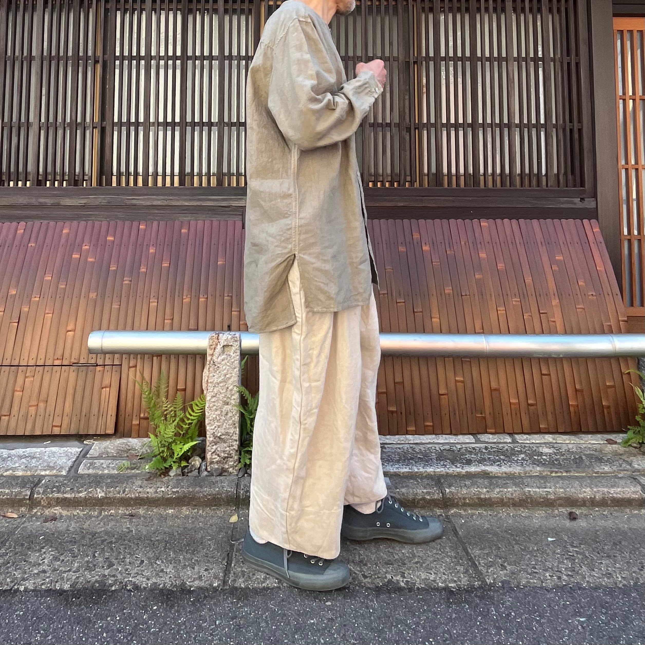 MITTAN SH-98C 大麻ワイドシャツ 高密度（草木染）蓬 | Routes*Roots