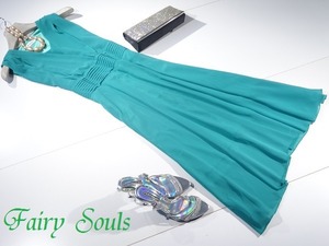 ★11号（L)☆リゾ－トシフォンロングドレス(OPN5435）