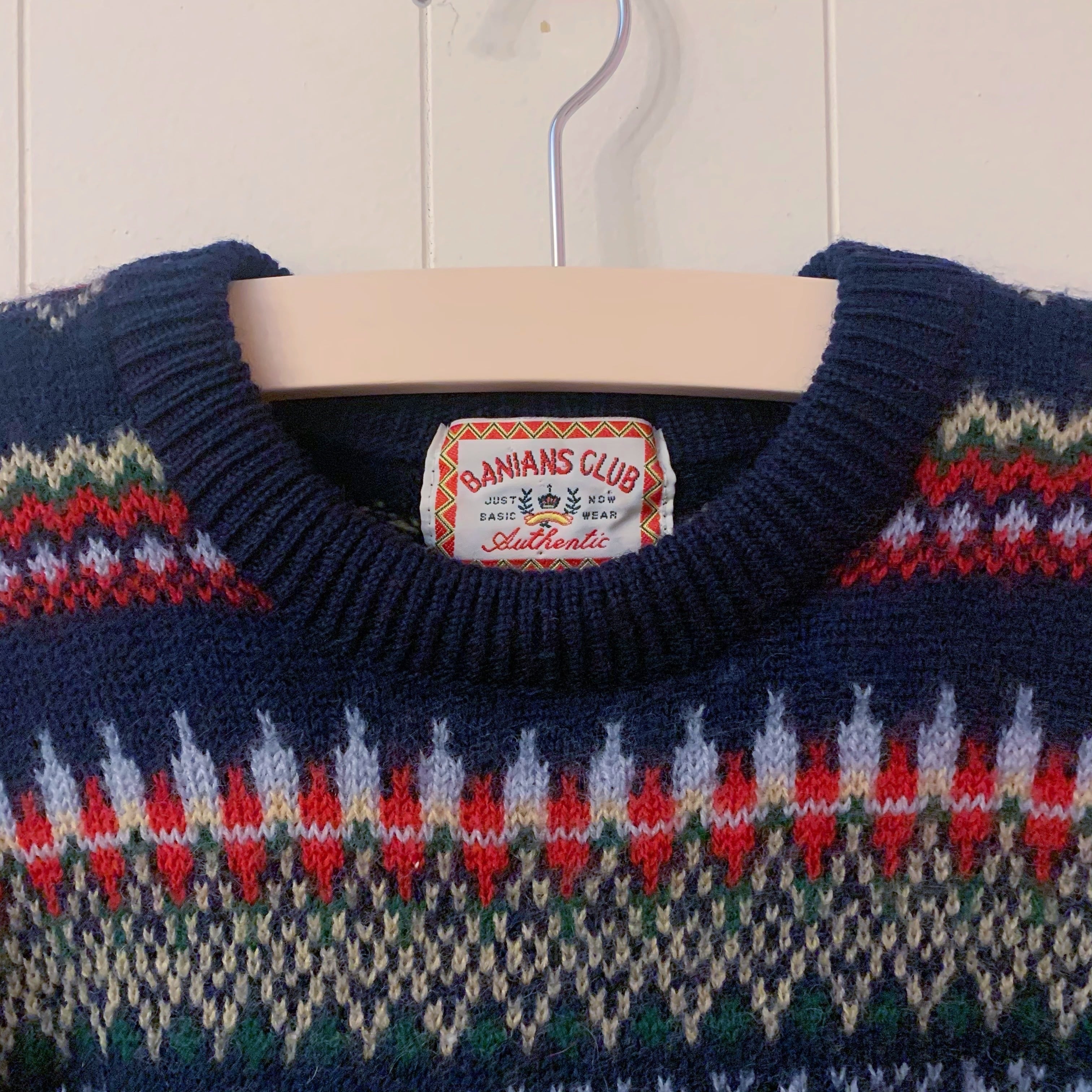 blue snow crystal nordic sweater