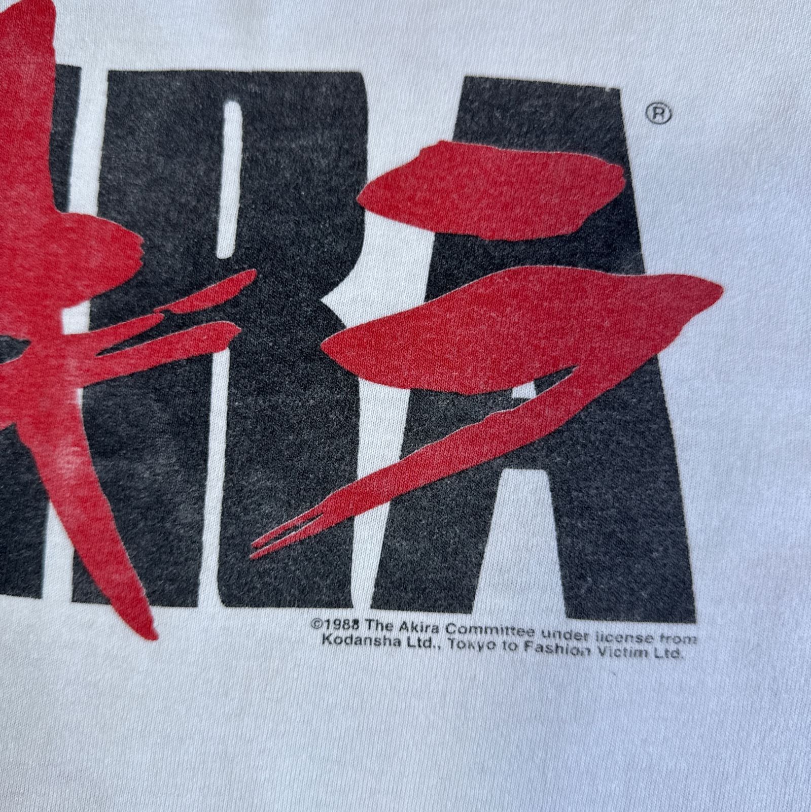 90s AKIRA 金田 バイク タイトルロゴ プリント Tシャツ Mサイズ 映画