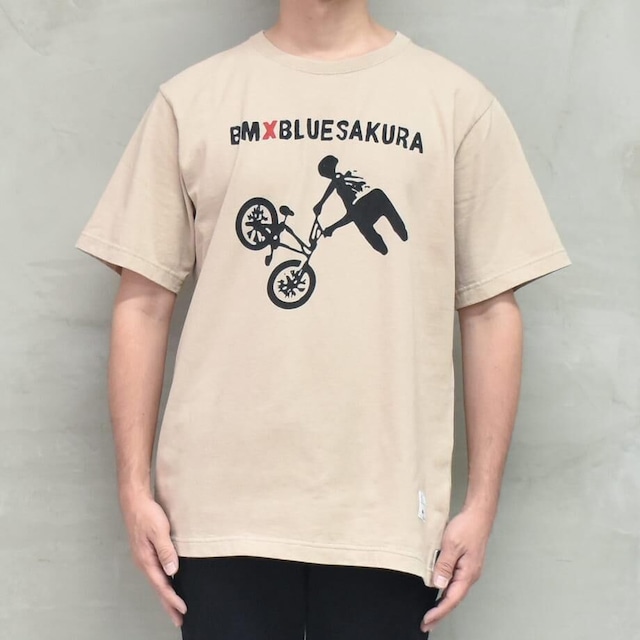 BMX×BLUE SAKURA BASIC T-SHIRT 02 / BEIGE