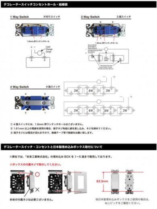 デコレータースイッチ　片切りスイッチ