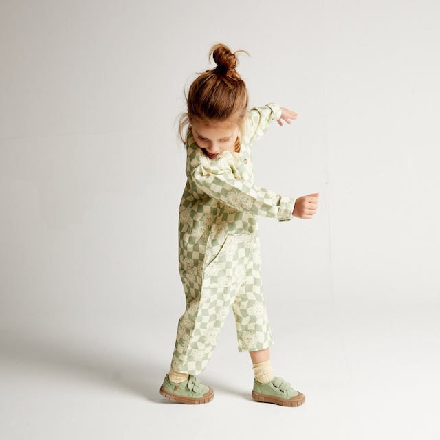 Claude&Co. Sunshine Checkerboard Overalls - Sage