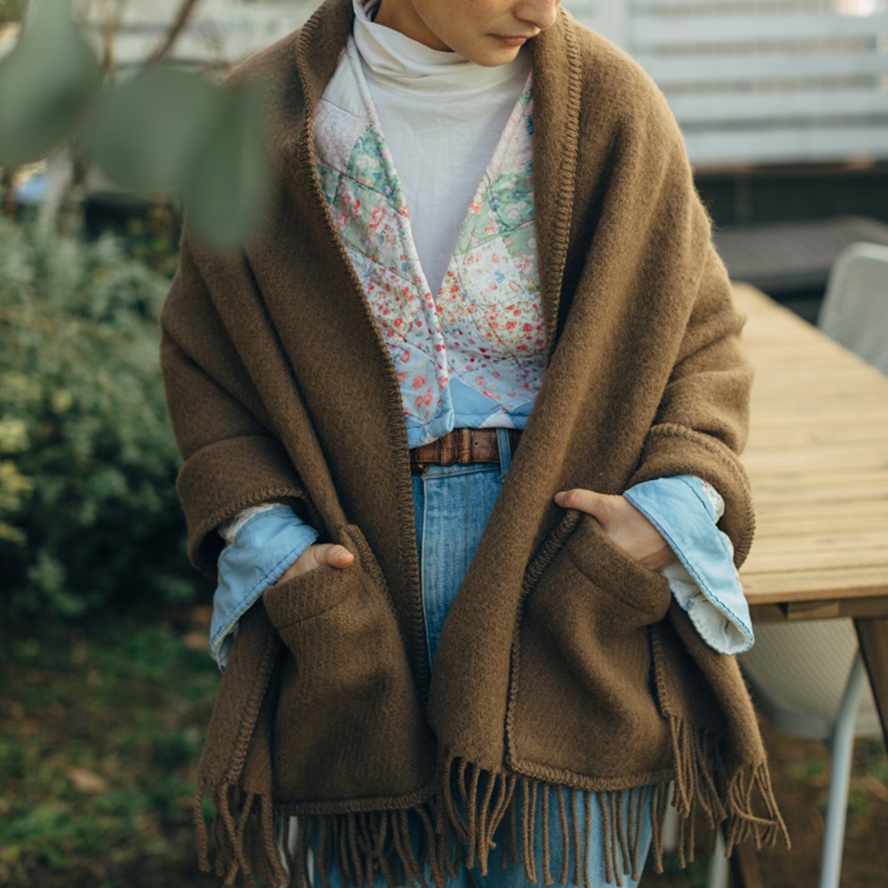 【UNI】UNI ポケットショール(mocca)  Lapuan Kankurit(ラプアン カンクリ）