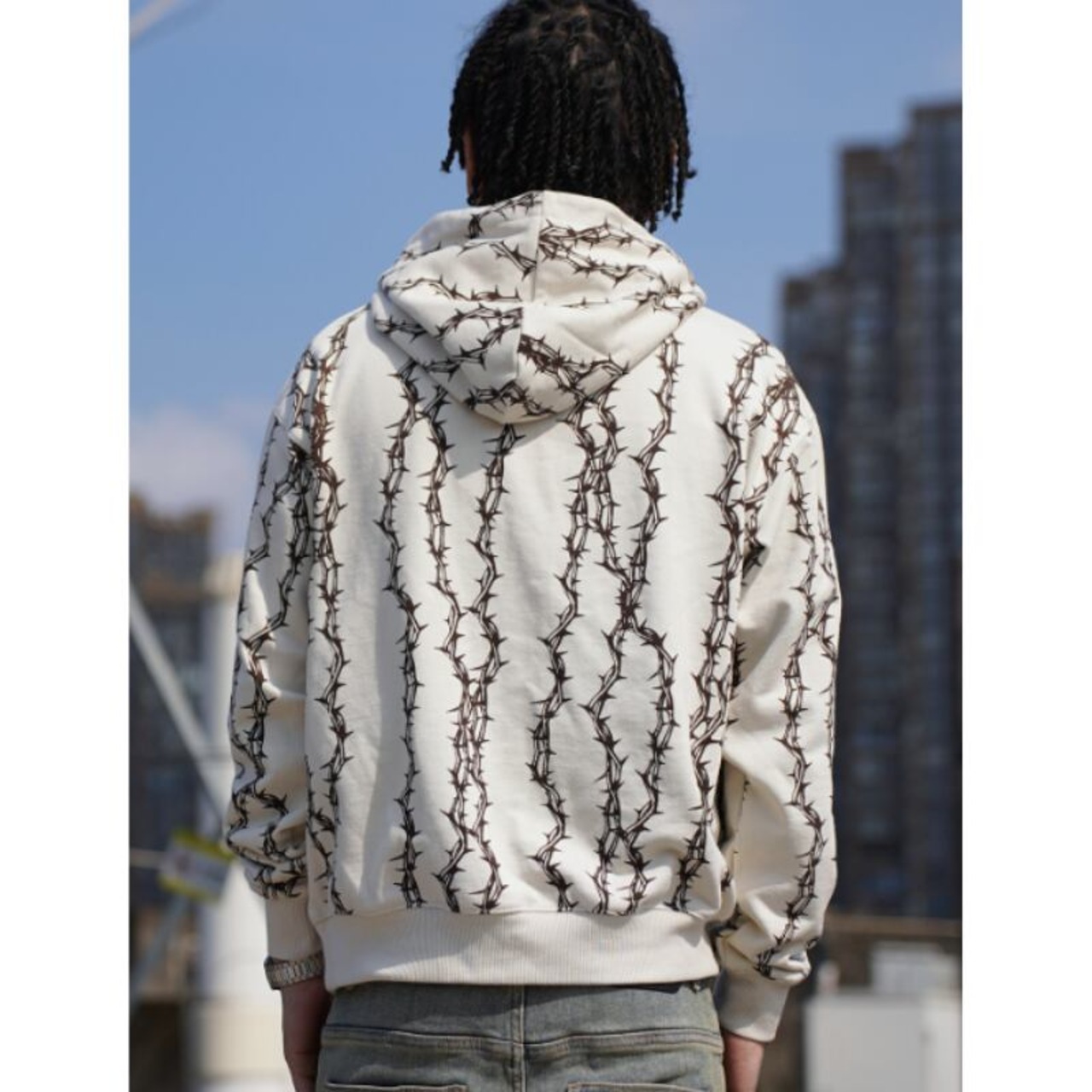 2color TGFCLUB chain print hoodie - 7