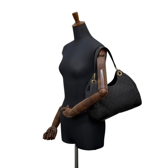 GUCCI グッチ GG ショルダーバッグ ブラック キャンバス レザー ワンショルダー vintage ヴィンテージ オールド 2wjvts