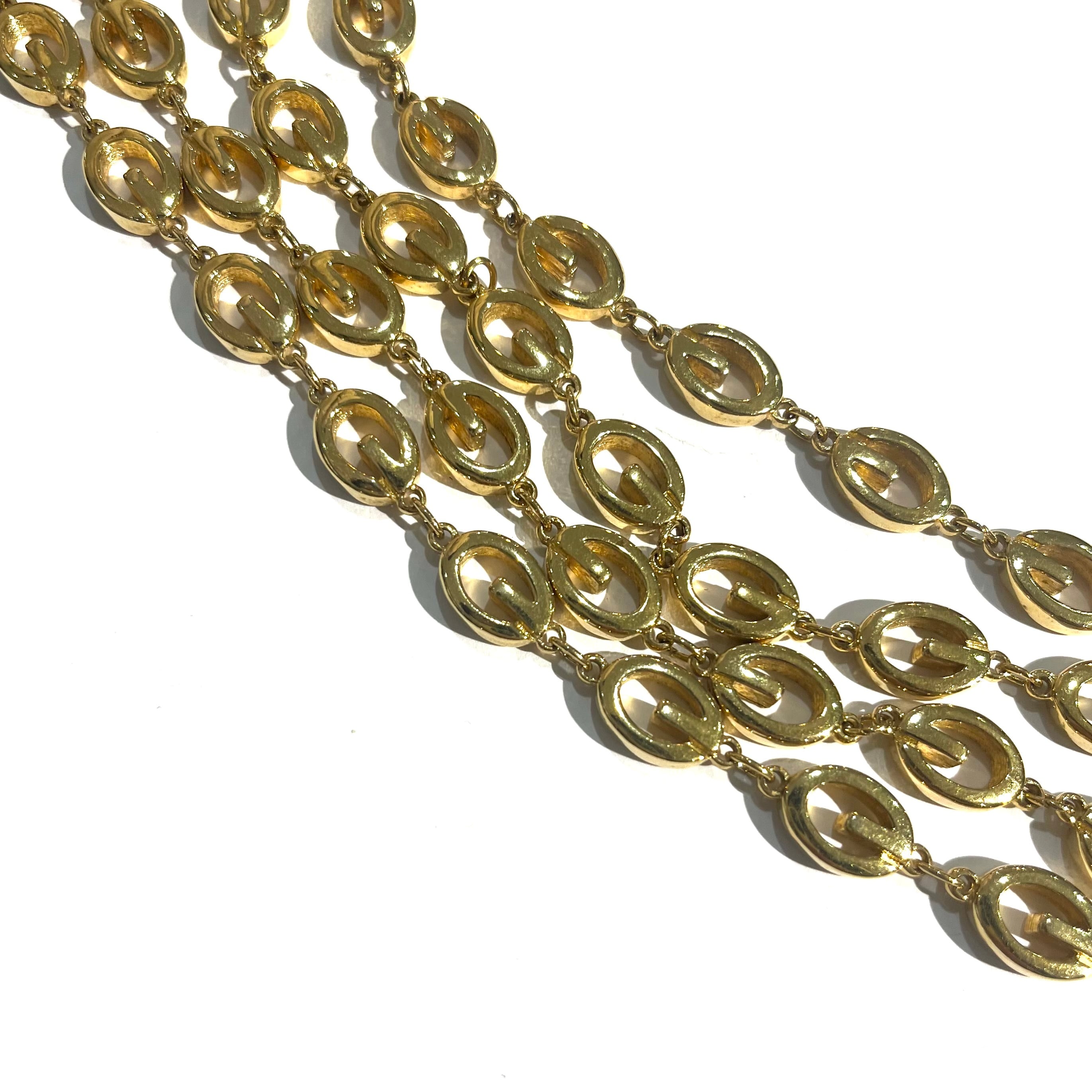 GIVENCHY ジバンシー ネックレス ゴールド ロング タグ付 ヴィンテージ 4155ジバンシー ロングネックレス ヴィンテージ ロゴ ゴールド