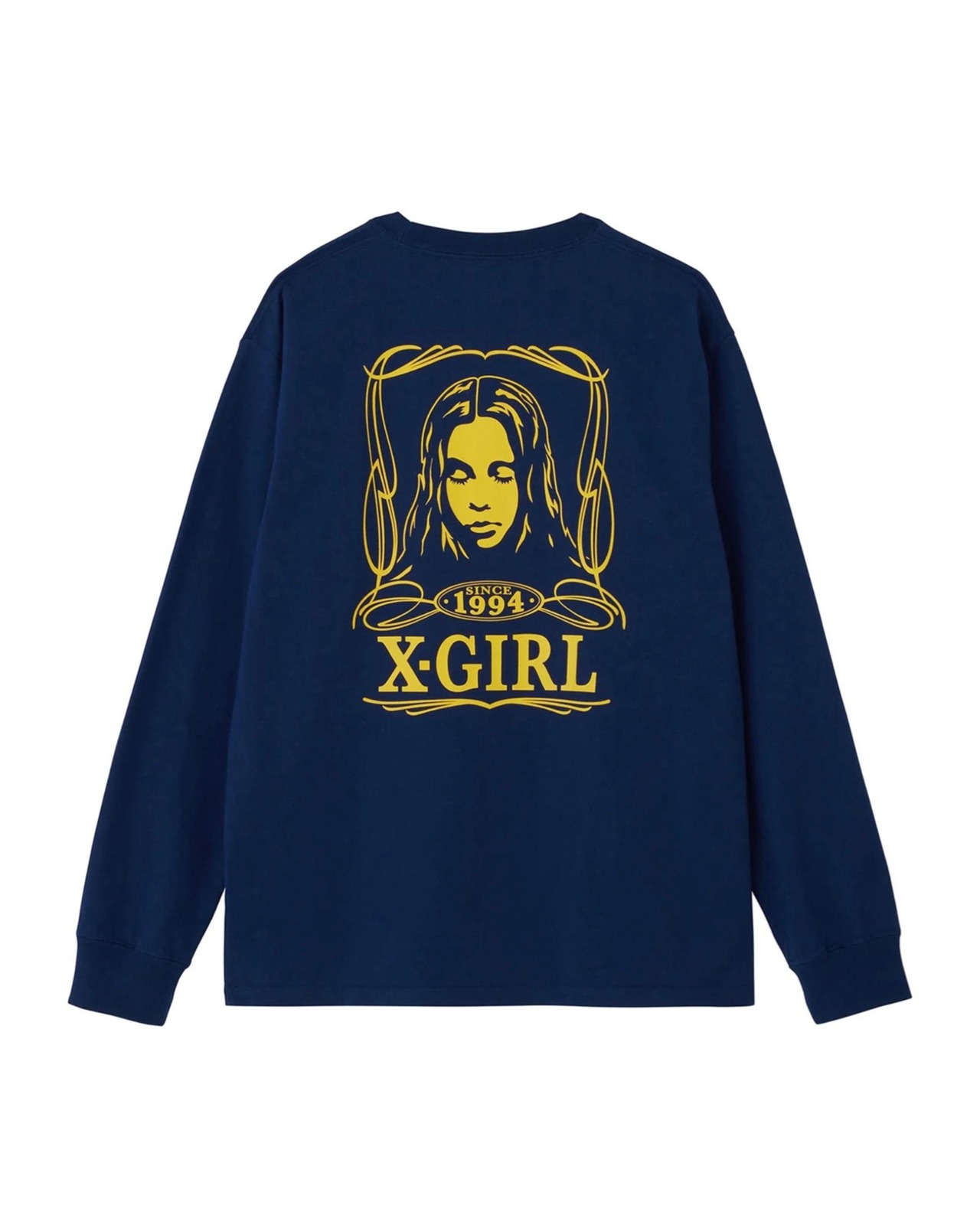 【X-girl】PINSTRIPE FACE L/S TEE 【エックスガール】
