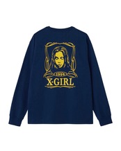 【X-girl】PINSTRIPE FACE L/S TEE 【エックスガール】