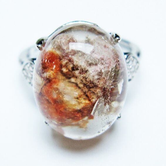 ガーデンクォーツ 指輪 ガーデン水晶 リング フリーサイズ 15号 一点物 メール便可 [M便 1/20] 115-7011