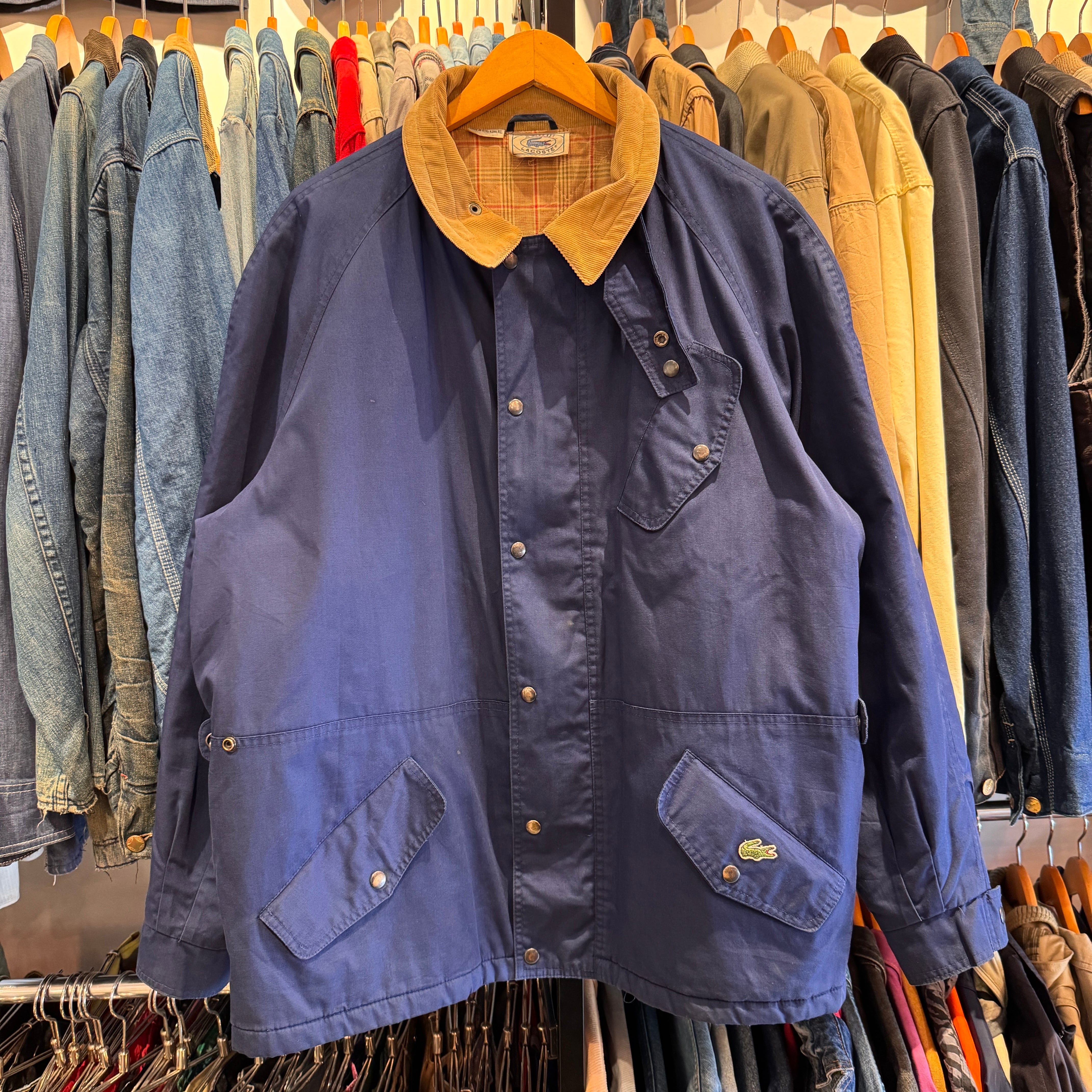 2*6様 70s IZOD lacoste corduroy blouson j IZOD LACOSTE COTTON JACKET NAVY OLD MODEL | safarionline