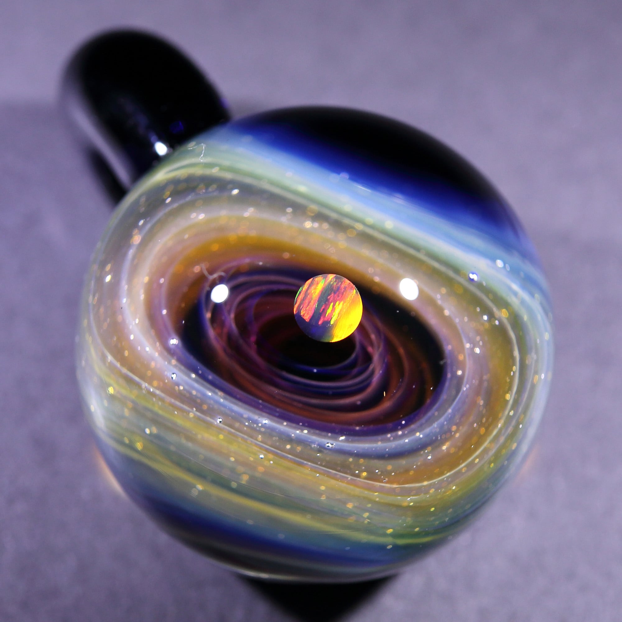 27mm Galaxy Glass Pendant 宇宙ガラスペンダント (螺旋状銀河） no