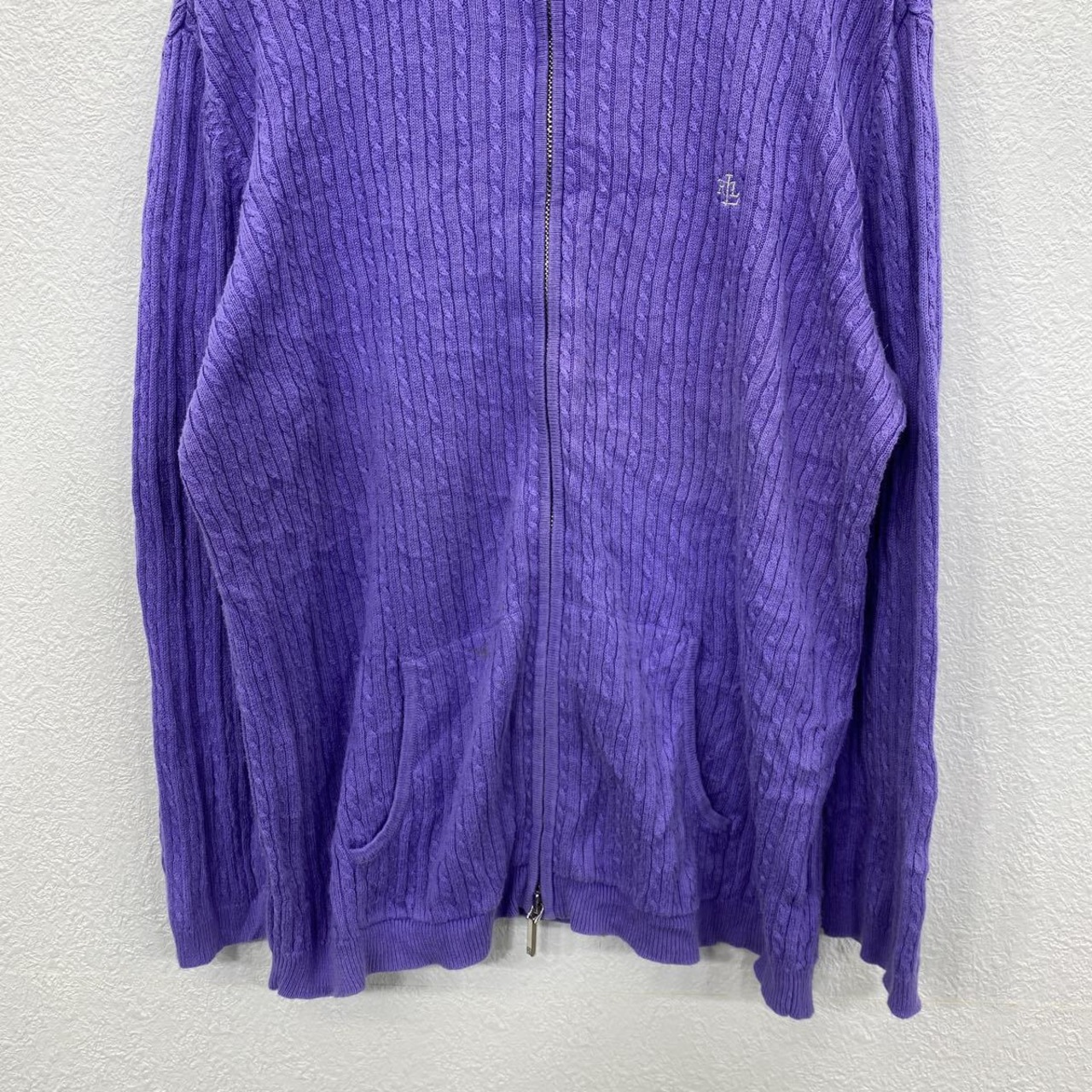 Polo Ralph Lauren ジップアップセーター レディース M パープル ポロ