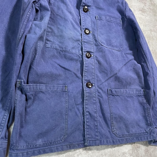 50s AU MOLINEL 刺繍タグ コットンツイル フレンチワークジャケット 詳細写真6
