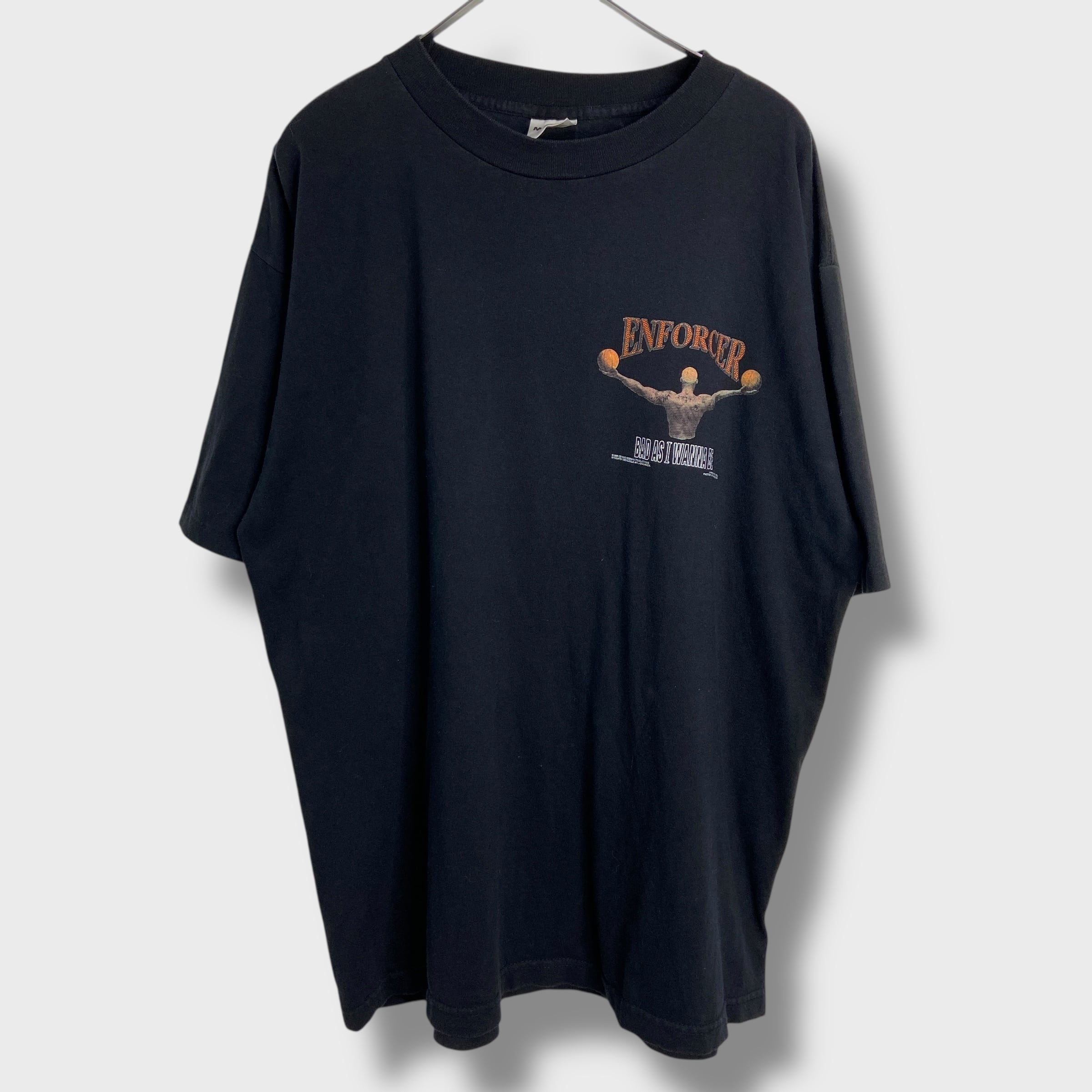 90s USA デニスロッドマン NBA ブルズ 両面プリントTシャツ 黒 XL