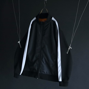 90s' over silhouette " 異素材 " switching & line design track jacket