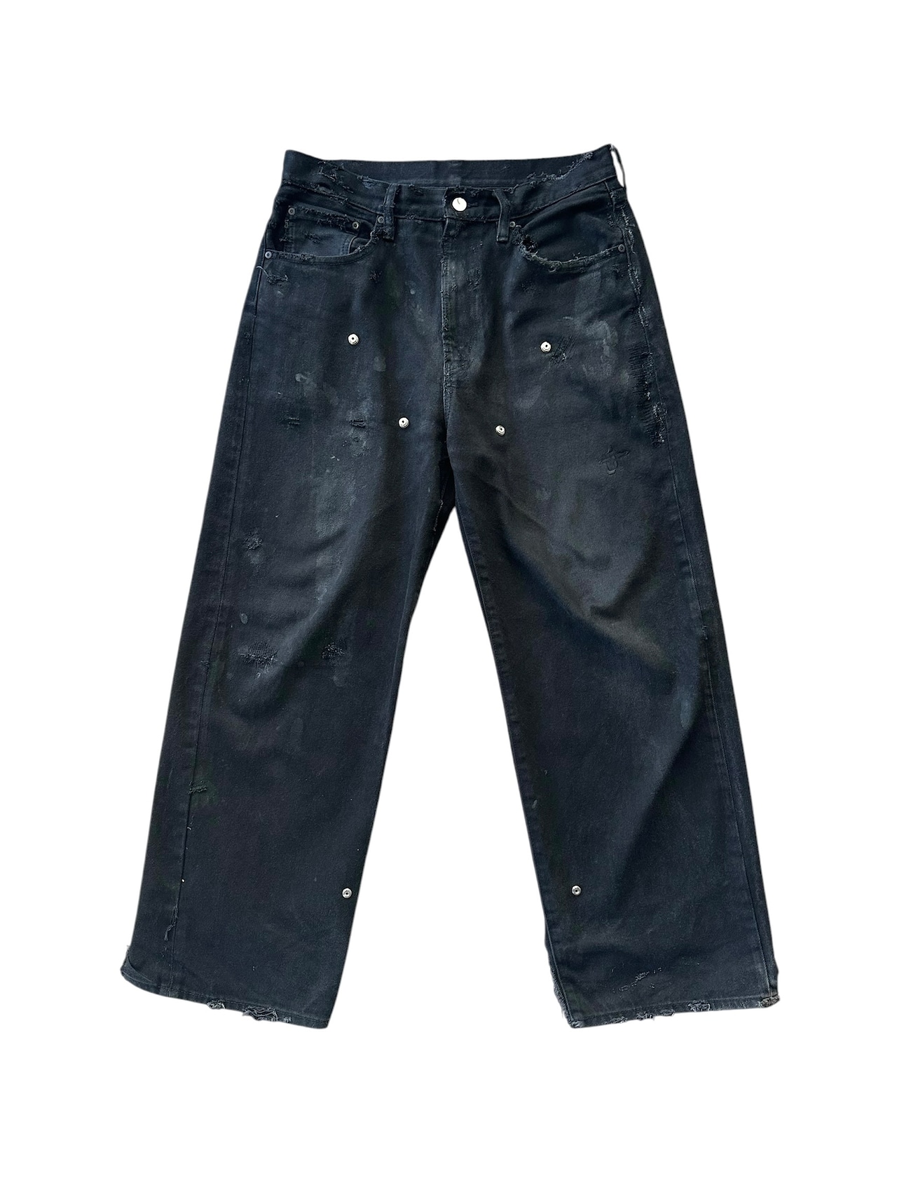 DUMMY KNEE DESTROY DENIM PANTS VINTAGE WASH