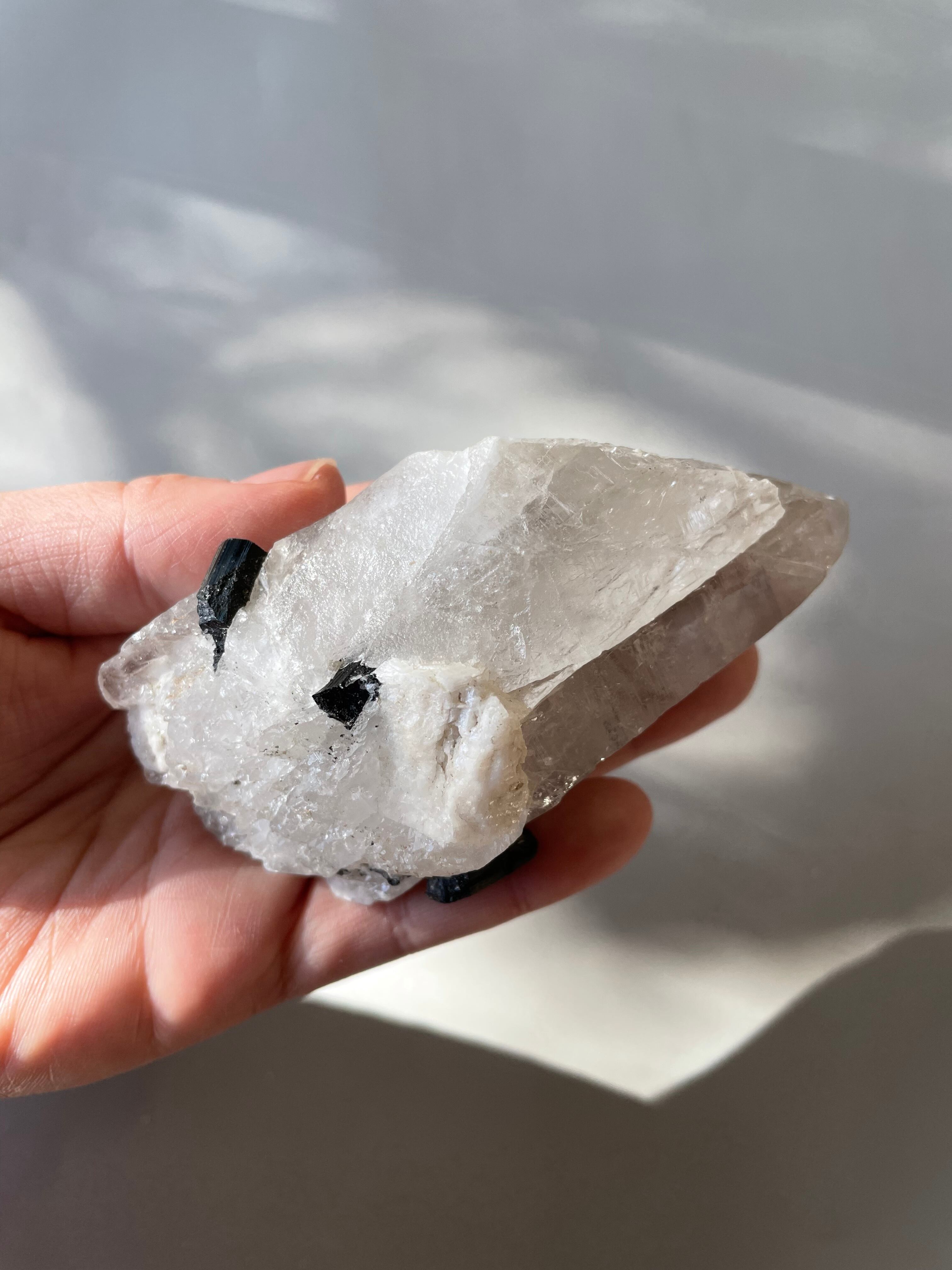 パキスタン　ギルギット　スカルドゥ産　ブラックトルマリンインクォーツ　DT　セルフフィード