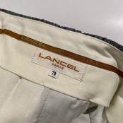 LANCEL ランセル 立体 デザイン タック スラックスパンツ サイズ 79 /グレー系/メンズ/日本製