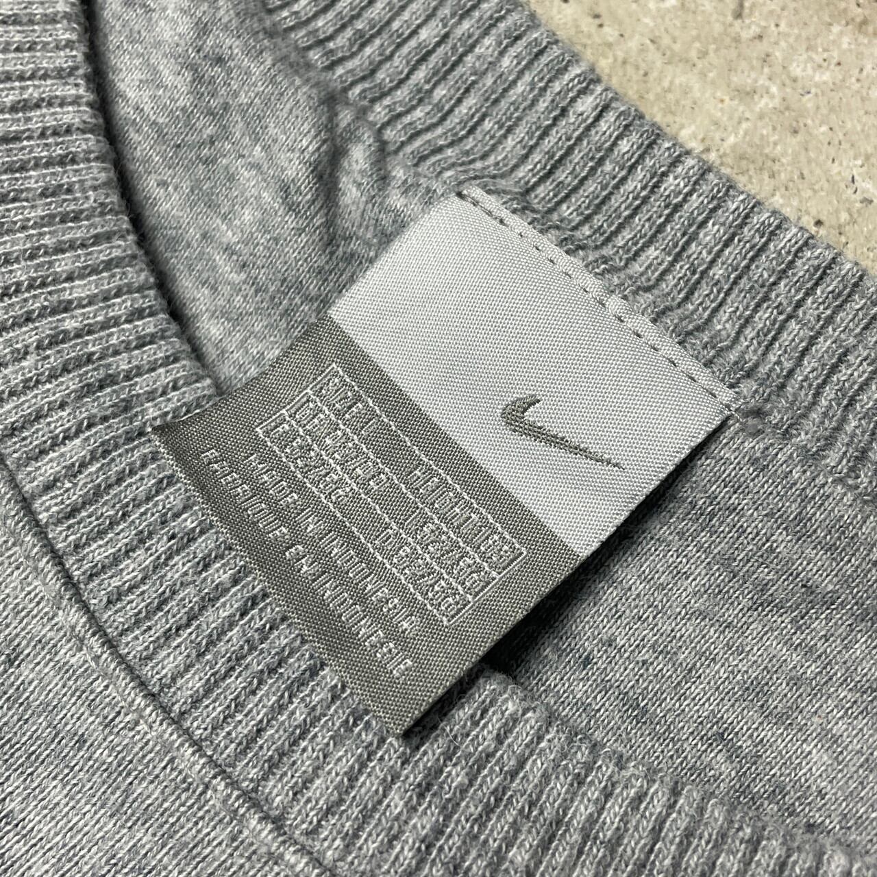 00s Y2K NIKE ナイキ メッシュ切り替え長袖Tシャツ ロンT グレー 00年代 NIKE ナイキ ビッグロゴ サイドライン スウェットシャツ メンズ