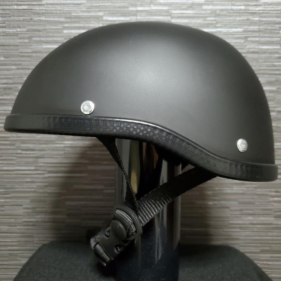 ハーフヘルメット バイクヘルメット アメリカンダックテール マットブラック艶あり
