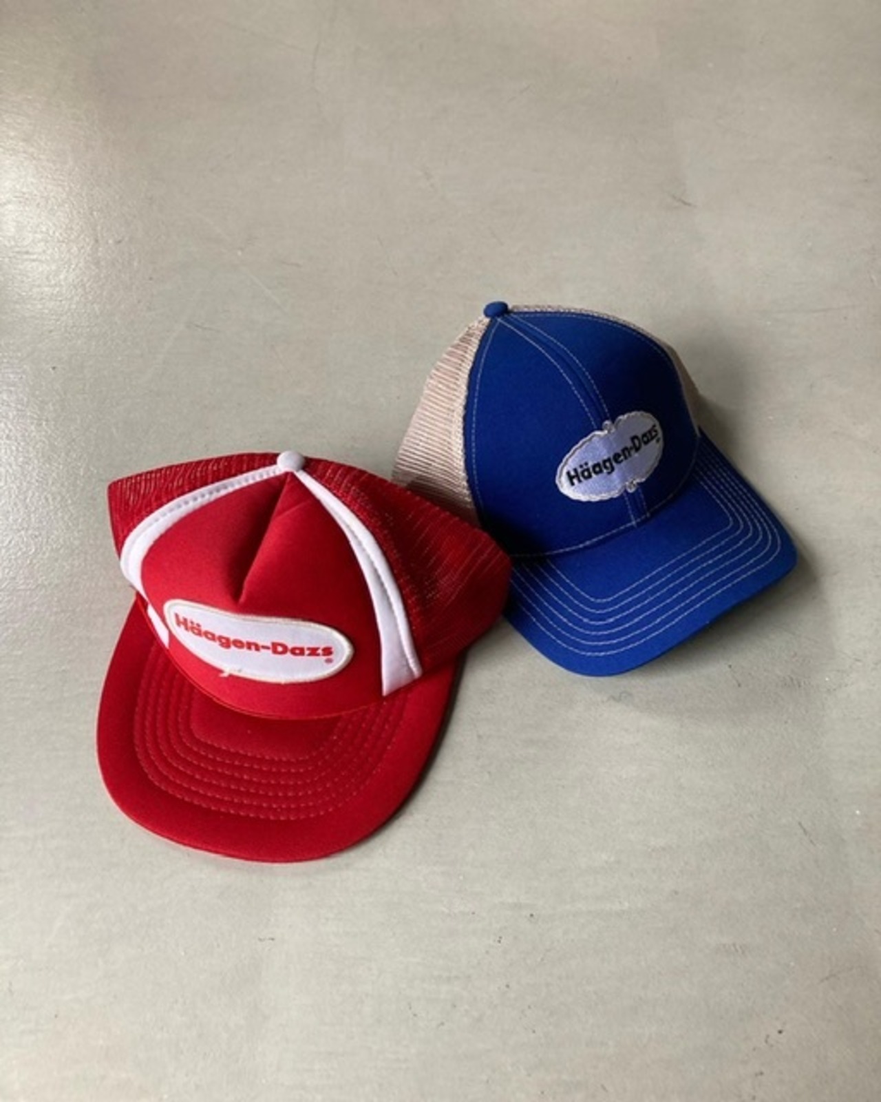 80-90s ハーゲンダッツ ワッペン スナップバック 企業キャップ レッド 
