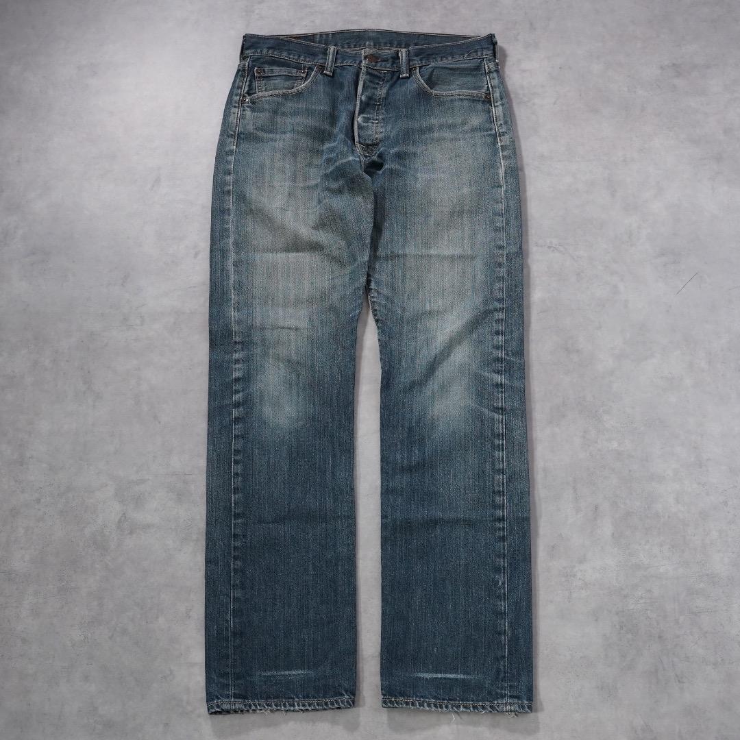 リーバイス501 Levis W30 ブルーデニム 青 ヒゲ 古着 17925