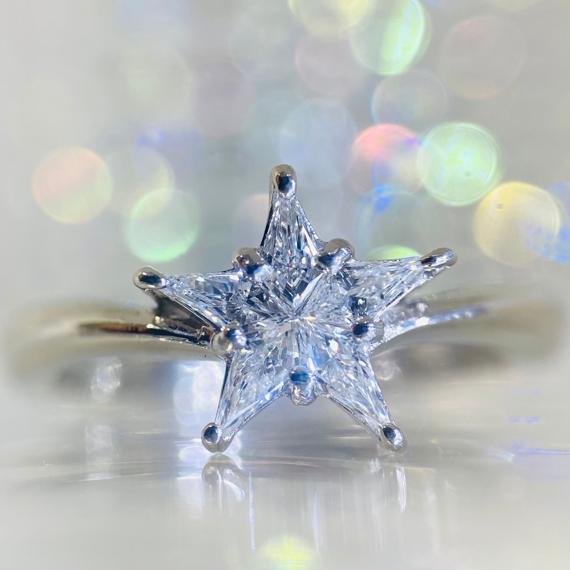 K18PG ダイヤモンド ネックレス 0.25ct スター カイトカット