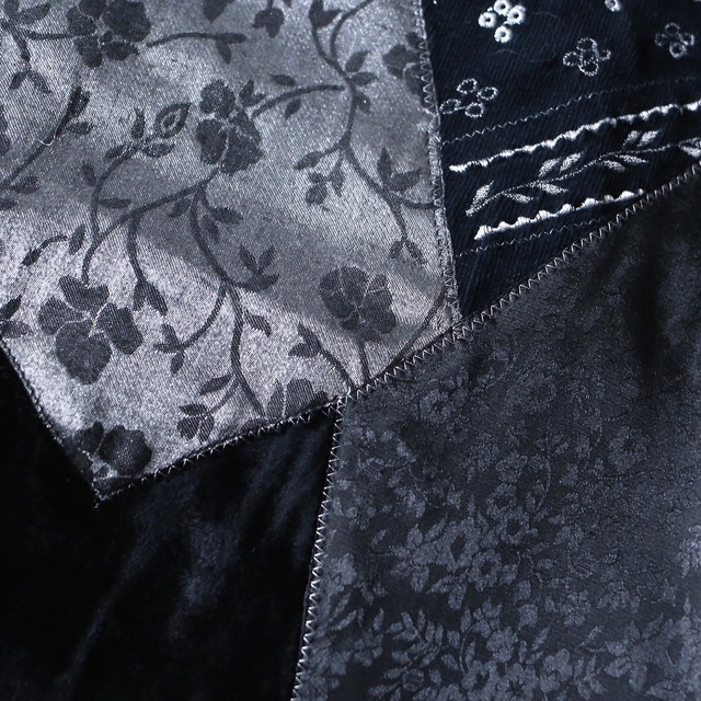 "刺繍" multi fabric switching design super wide over silhouette jacket