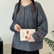 ステッチ刺繍ヘンリーネックブラウス ・12128
