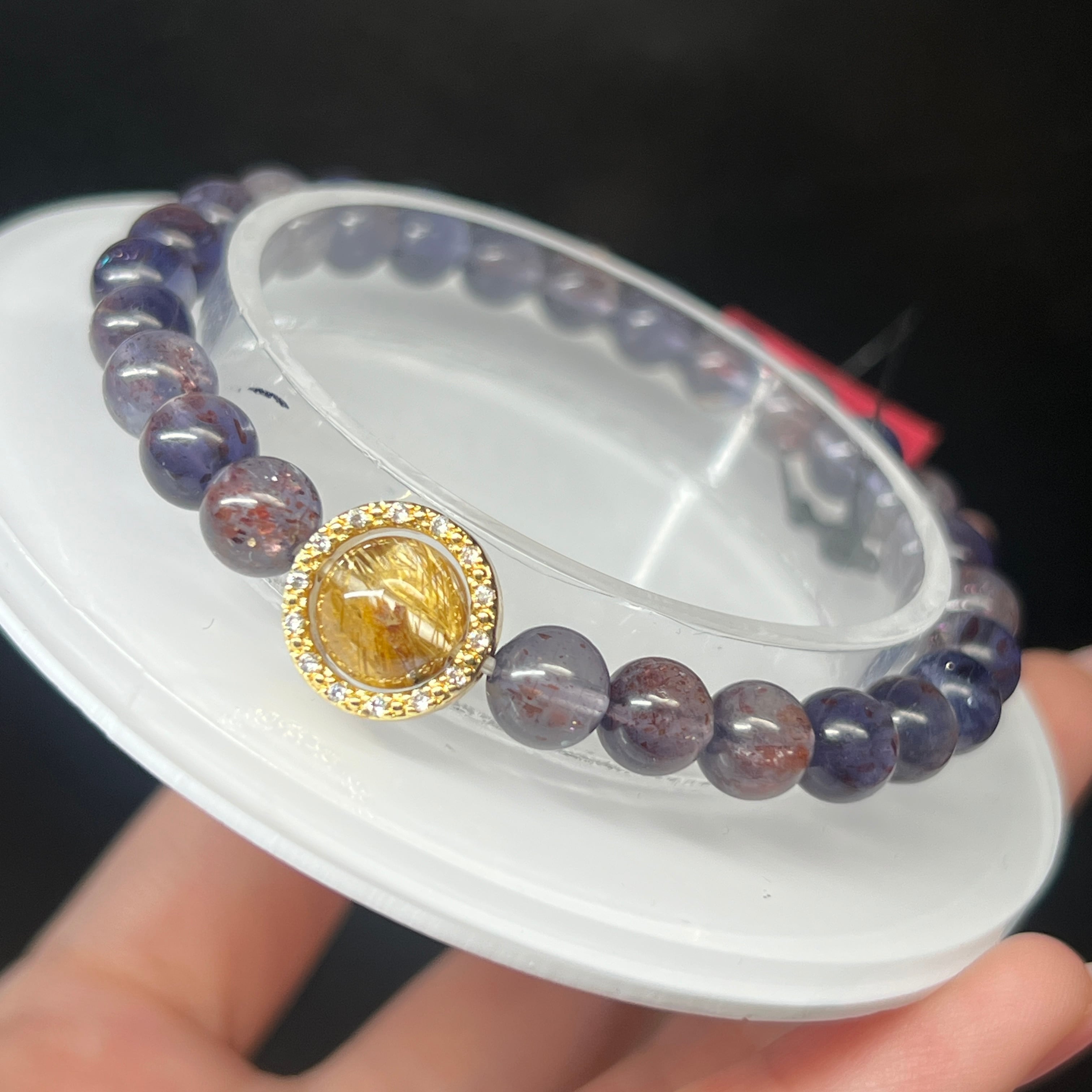 ✨ヘマタイト入りルチル✨リビアン✨アイオライト✨ブレスレット ✨ヘマタイト入りルチル✨リビアン✨アイオライト✨ブレスレット