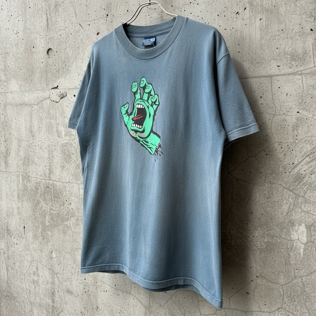 90's USA製 SANTA CRUZ “スクリーミングハンド“ Tシャツ ブルー L