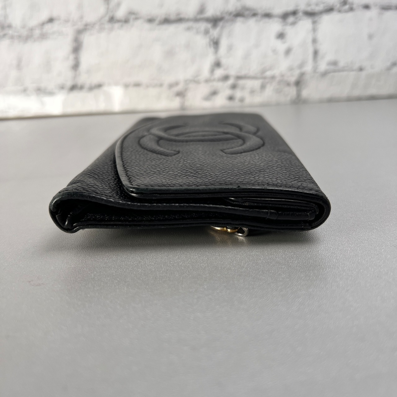 【最終処分SALE】CHANEL シャネル ココマーク  キャビアスキン 長財布 ブラック A-12669