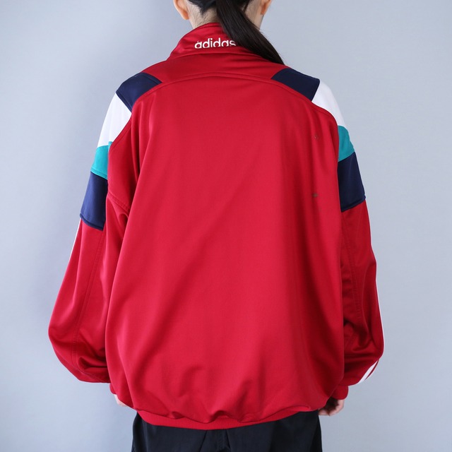 "90's adidas" multi switching loose silhouette track jacket