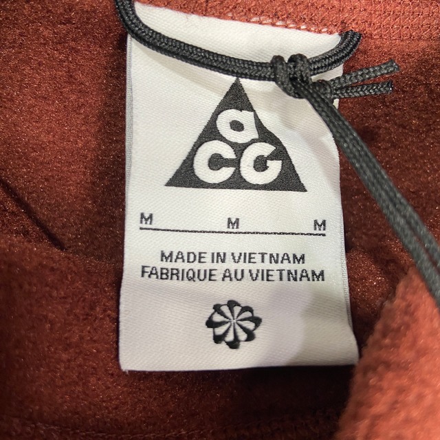 新品　NIKEACG ナイキ　フリースパーカー　ポーラテック　赤系　M