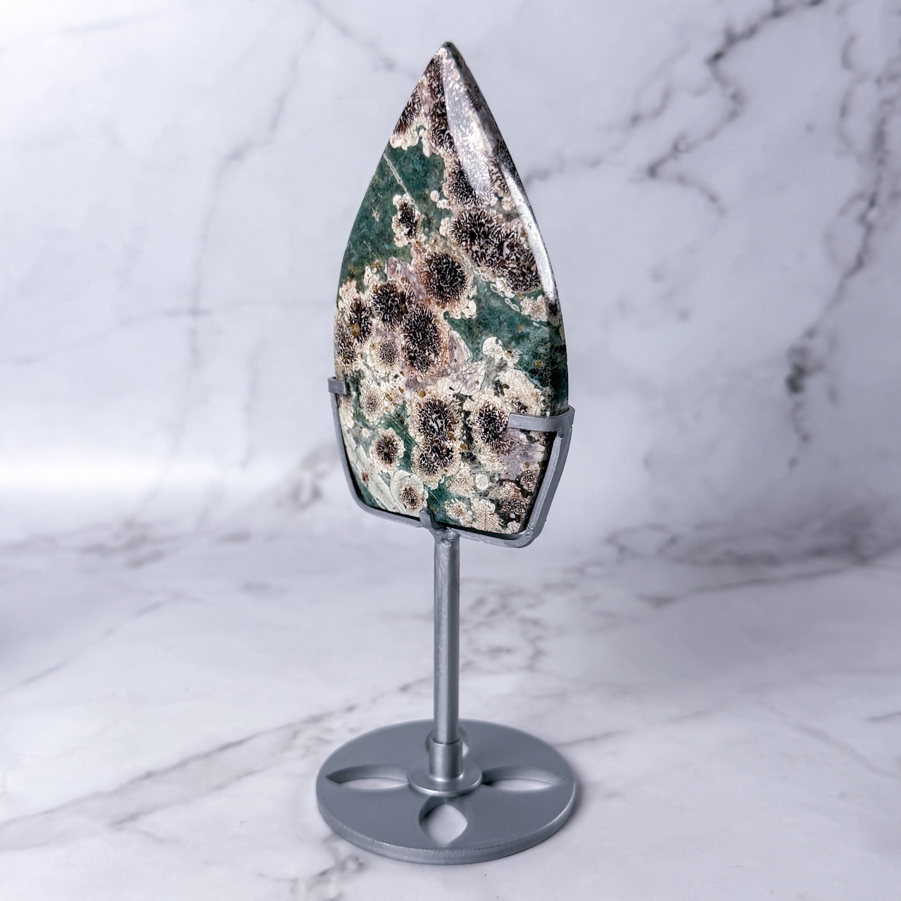 グリーンフラワージャスパー フレイム 専用台座付き * Jasper * 天然石