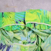 フラダンス 衣装 ワンピース ドレス グリーン系 ブルー系 パフスリーブ かわいい 華やか 鮮やか 明るい 爽やか 緑 黄緑 青 ダンス衣装 ハワイアンダンス レディース ハワイアン アロハ ハワイアンプリント フラ ダンス レッスン 練習 パウスカート風