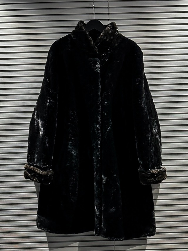 【X VINTAGE】Beautiful Black Color Vintage Loose Fur Coat