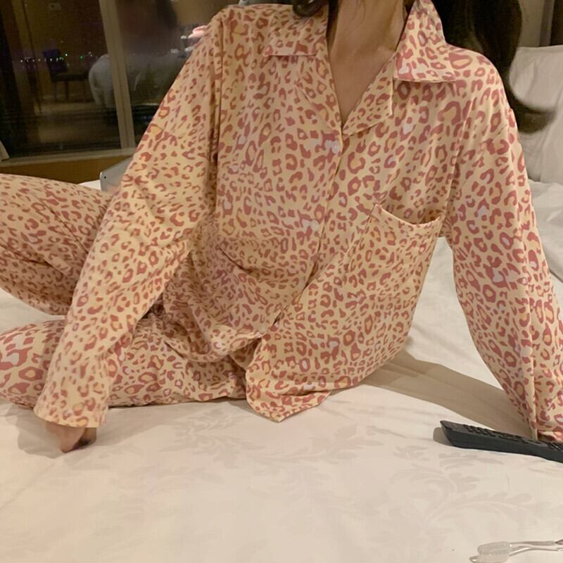 レオパードプリント柄レディースオータムルーズシャツ トップス 秋物 ガールズファッション62284800690