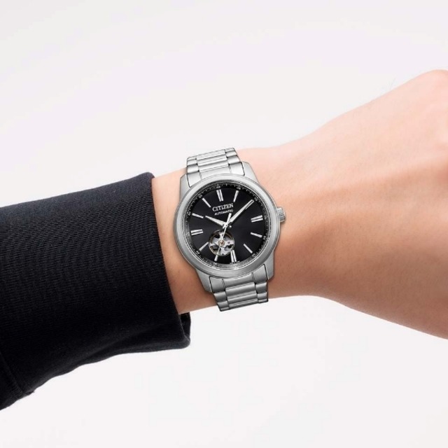 CITIZEN COLLECTION シチズンコレクション 機械式 自動巻き オープンハート シースルーバック メンズ腕時計 NH9150-52E