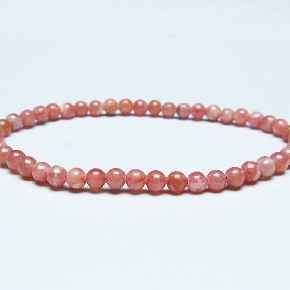 インカローズ ブレスレット 4mm ロードクロサイト ブレス 一点物 メール便可 [M便 1/10] 111-46599