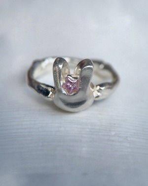 うさぎ  bone RING 星 SILVER925 キュービックジルコニア  LJ23083R